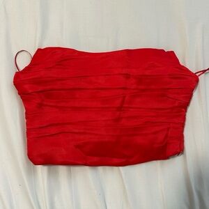 Zara Red Strapless Top